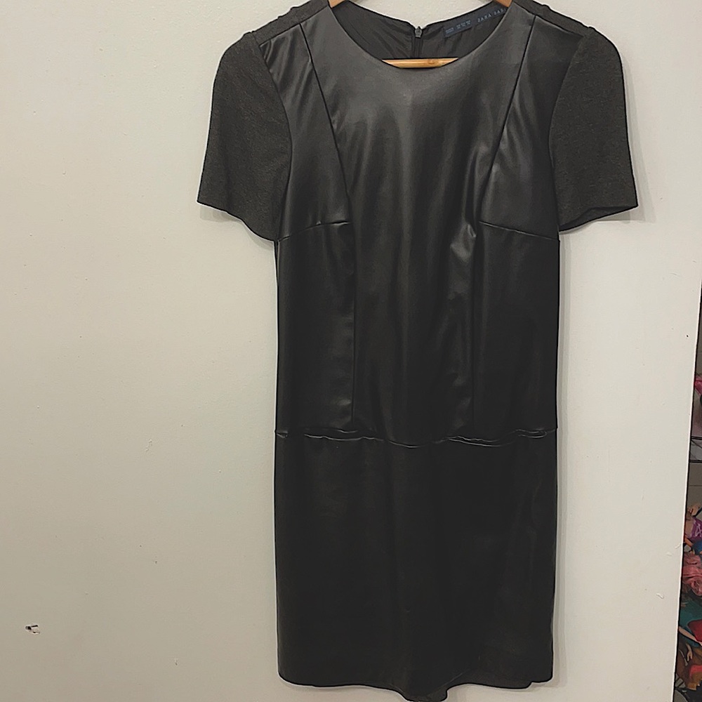 Zara faux leather mini dress